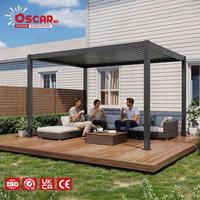 Auvent motorisé électrique extérieur avec toit rétractable, cadre thermolaqué pour jardin, patio, balcon, pergola