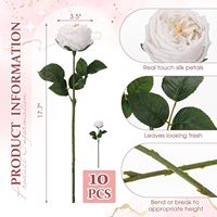Pivoines artificielles au toucher réel avec longue tige, aspect naturel, fleurs artificielles pour la Saint-Valentin, mariage, fête, décoration de la maison et de la cuisine