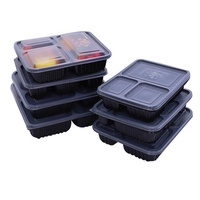 Boîte à lunch pour restauration rapide à 3 compartiments, emballage alimentaire en plastique thermoformé à emporter