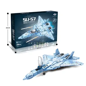 Model Mainan Blok Bangunan Pesawat Terbang Militer, Model Mainan Blok Bangunan Partikel Kecil Dirakit Anak Laki-laki Pesawat Tempur Stealth Generasi Ke-5