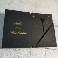 Carpetas DE PRESENTACIÓN DE PAPEL Kraft negro impreso con logotipo personalizado con estampado de lámina dorada Carpeta de archivos de tablero dúplex