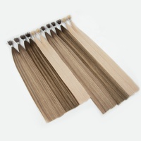 Cuticule doublement étirée, cheveux humains vierges intacts, corde élastique, anneau nano, extensions de cheveux humains