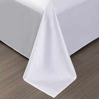 Parure de lit d'hôtel en coton satiné, drap blanc, housse de couette, ensemble de literie pour hôtel étoilé et B&B