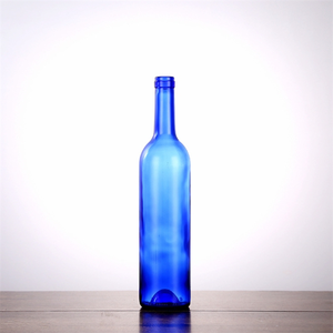 Superbes récipients vides en verre ronds décoratifs Vodka <span class=keywords><strong>Bordeaux</strong></span> 750ml Bouteille de vin en verre bleu - Product Image 5