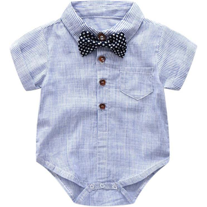Boys’ Kids Polyester Striped Shirt <b>Suspender</b> Shorts Bow Tie <b>Set</b> Formal Casual Summer Wear - Product Image 4