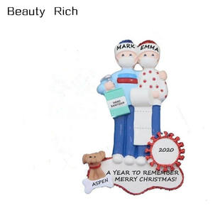 Ornamento personalizado par de cuarentena se quedó en casa 2020 con perro o gato añadido par de <span class=keywords><strong>papel</strong></span> higiénico y de la mano - Product Image 1