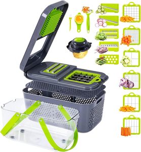 เครื่องหั่นผักผลไม้แบบมือหมุน 22 in 1 รุ่น Kitchen 22 สำหรับหั่นหัวหอมและผักอื่นๆ อุปกรณ์ครัว - Product Image 1