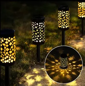 Customized Solar Garden Lamp Floor Mounted Star Moon Hollow Design For Lawn Outdoor Lighting Powered By Sun Energy
