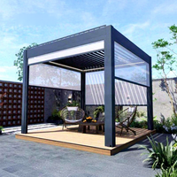 Pergola de jardin motorisée de style chinois en aluminium 16x16 pour terrasse, balcon et patio