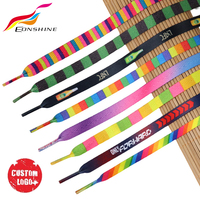 Lacets de chaussures en polyester imprimés sur mesure 8mm de largeur AGLETS avec logo Lacets plats personnalisés sans minimum