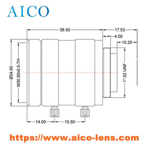Lensa EFL 12.5mm 2/3 inci F1.4 C-mount Inframerah IR Pendek Gelombang 12mm 100lp/mm Distorsi Rendah C-mt Swir untuk Visi Industri FA CCTV - Product Image 2