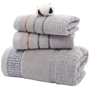 Ready to Ship Absorbency & Durability Bath Towel Set Toallas 100% Cotton Soft Lint Free Luxury Box Gift Towels for Home,Hotel