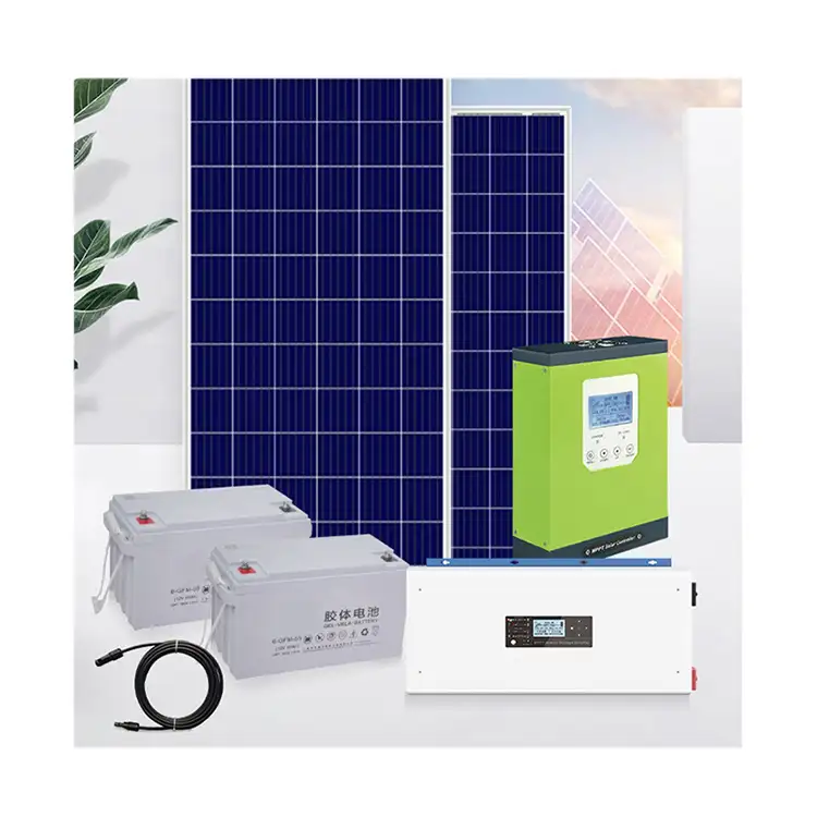 Kit de sistema de energía con batería, Panel Solar completo híbrido de 5000 W, 5Kw, 5000 W, 5000 W, 5,5 Kva