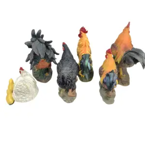 Figuritas de animales, estatua de gallo, poliresina, escultura de pollo, granja