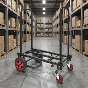 Four-Wheel Hand Truck Dolly <b>Cart</b> OEM Compact 300Lbs Max Load Capacity Foldable Lightweight Stainless Steel Platform <b>Cart</b> - Product Image 3