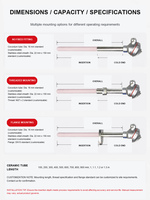 Sonde de température à thermocouple de type WEDONE J K T E N, connecteur de câble fileté personnalisé pour contrôle de processus industriel de haute précision