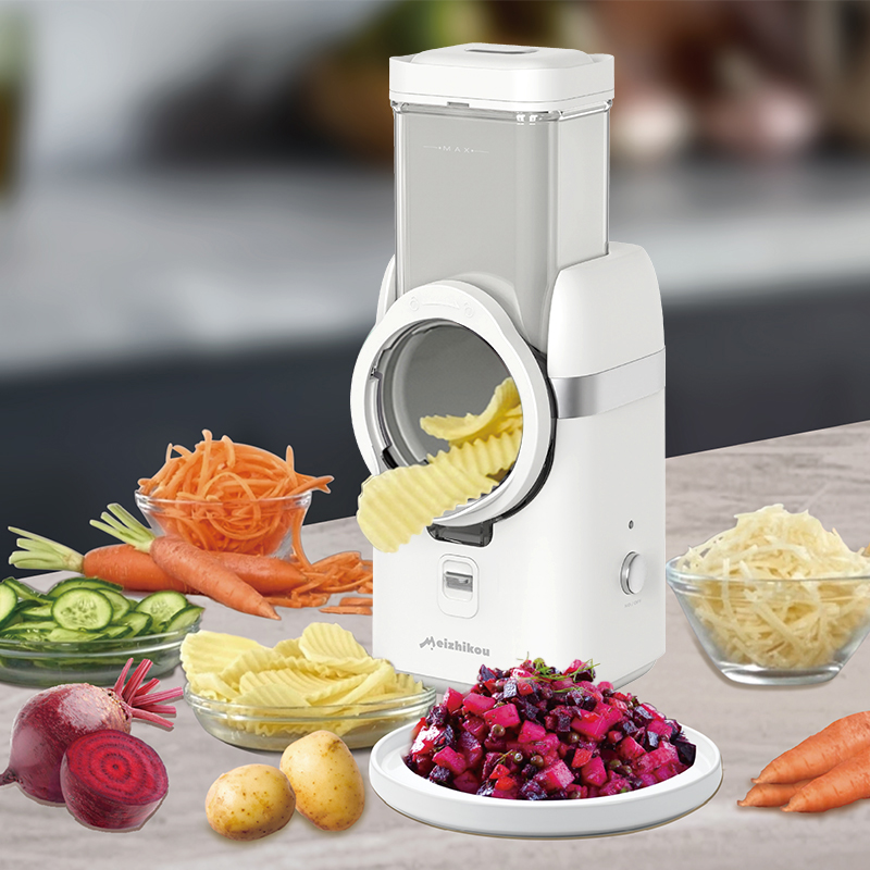 Migecon Customizable Multi Functional Electric Slicer Food Slicer Veggie Dicer Rotary Vegetable Chopper Cutter