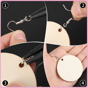 Unfinished Wooden Blank <b>Earrings</b> Geometric Shape Natural Wood For <b>Earring</b> Making DIY Crafts 180pcs - Product Image 3