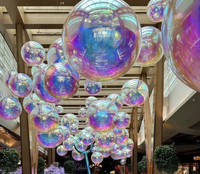 Miroir sphère argentée ballons en PVC Géant Coloré irisé Boule miroir gonflable pour la décoration publicitaire