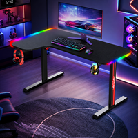 Escritorio de Juegos Moderno y Grande Personalizado, Escritorio de Computadora en Forma de L con RGB y Portavasos