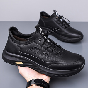 รองเท้าหนังลำลองผู้ชาย พื้นหนา ส้นเตี้ย บุนุ่ม ใส่ทำงาน พื้นยาง ผลิตที่เวินโจว - Product Image 3