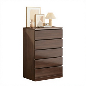 Modern Junhao Wooden Storage Cabinet <b>5</b>+ <b>Drawers</b> Flat Panel Living Room Bedroom -Hotel School White <b>Chest</b> Dresser Home Furniture - Product Image 4