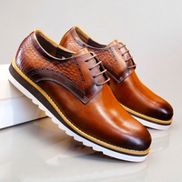 Chaussures décontractées en cuir véritable antidérapantes de style printemps-automne, processus de vieillissement rétro