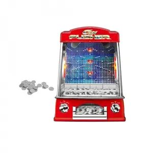 2024 New Kids Mini Coin Pusher Game Machine with Light Music Desktop Coin Pusher Toy Parent-Child Arcade Machines