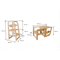 Tour de cuisine 2 en 1 Mobilier pour tout-petits Mobilier Montessori Tabouret de cuisine Bureau Tour d'apprentissage Montessori Chaise de cuisine