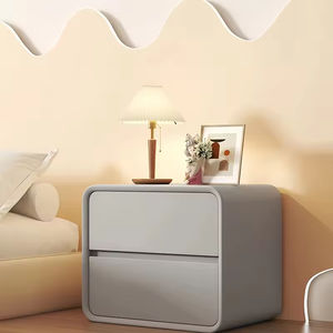 Mesita de Noche Moderna de Madera Maciza de Estilo Italiano de Lujo con 2-3 Cajones, Muebles de Dormitorio Ecológicos - Product Image 3