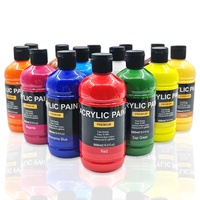 Peinture acrylique 14 couleurs 500 ml en bouteille grande capacité pour l'art, le graffiti des enfants et la peinture murale manuelle