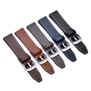 Correa de reloj de cuero genuino de lujo al por mayor de fábrica, correa de piel de vaca con textura granulada de liberación rápida para reloj de pulsera para hombre - Product Image 4