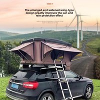 Tente de toit rigide en aluminium Pop, 2 personnes, double auvent, imperméable, installation rapide, échelle, SUV 4x4, camping tout-terrain, quatre saisons