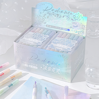 Stylos surligneurs pastel parfumés à paillettes 6 couleurs, parfum floral, pour enfants, école, études, planification, journalisation, boîte de présentation