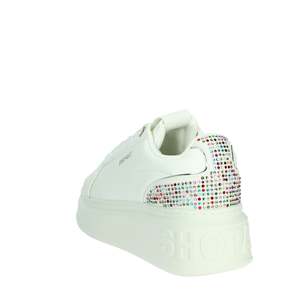 Sneakers Donna Shopart SASS240721 Bianco Argento con Dettagli in Cristallo e Plateau - Product Image 2