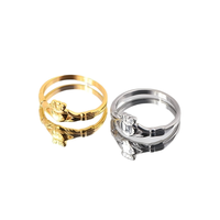 Bague d'éternité haut de gamme en acier inoxydable plaqué or 18 carats pour couple, style Hug Marry Crown Heart, pour mariage et événements festifs