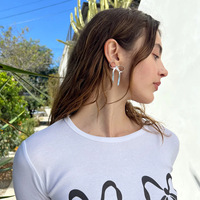 Boucles d'oreilles Ins tendance en forme de nœud papillon, bijoux en acier inoxydable pour femmes, plaqué or PVD 18 ct, chaîne à maillons serpent