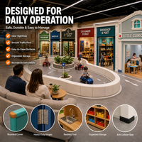 Centre de projets préscolaire modulaire pour enfants : Aire de jeux, librairie, chocolaterie, grand toboggan, ville, village de jeu de rôle