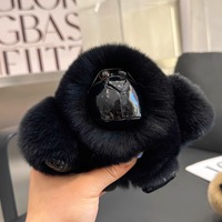 Offre Spéciale 100% véritable fourrure de lapin voiture porte-clés hommes luxe en peluche peluches sac voiture porte-clés voiture accessoires