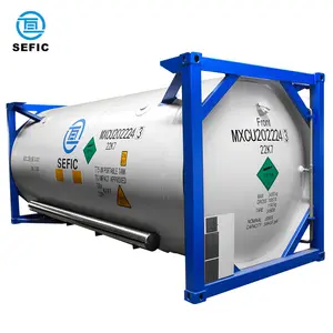 Satılık 21000 litre UN T75 taşınabilir 20ft ISO Tank konteyner sıvı kimyasal taşıma