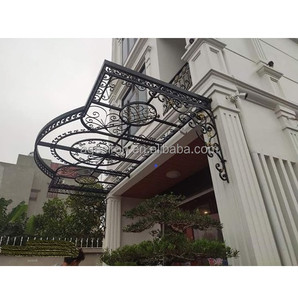 Pergola Classica in <span class=keywords><strong>Ferro</strong></span> Battuto con <span class=keywords><strong>Tettoia</strong></span> per Triciclo, Dimensioni Personalizzabili e Tetto in <span class=keywords><strong>Vetro</strong></span> Temperato - Product Image 4