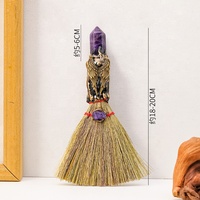 Vente en gros naturel fait à la main améthyste Point tour Chakra Logo balai semi-précieux cristal de guérison mascotte artisanat décoration