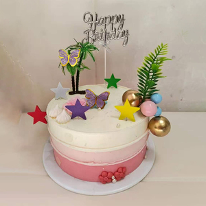 Décoration de gâteau festive : étoiles, papillons et accents de boules métalliques – Fournitures de décoration de gâteaux - Product Image 3