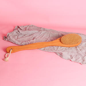 Cepillo de masaje de madera con mango largo, cerdas de jabalí, cepillo para espalda, cepillo de baño para adultos - Product Image 1