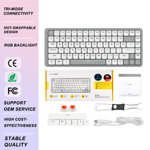 Support Customization 84 Key Single Light Backlit Wired+2.4g+bt Rgb Hot Swappable Lower Profile Mechanical Gaming <b>Keyboard</b> Z-8 - Product Image 1