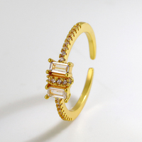 Beaux bijoux femmes mode bague en Zircon coloré exquis plaqué or 18 carats bagues en cuivre réglables