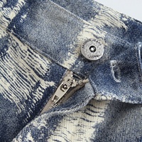 Fabricant de jeans Streetwear personnalisé bleu haute qualité 100% coton Denim pantalon Femme grande taille imprimé Cargo Jeans femmes 2024