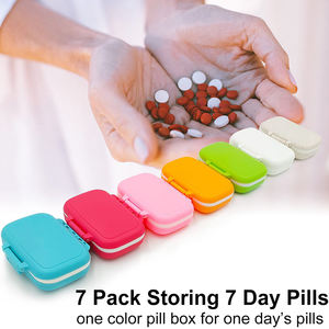 小麦ストロー3コンパートメントトラベルピルオーガナイザー防湿小さなピルボックスポケットピルケースポータブル薬ビタミン - Product Image 6