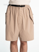 Shorts d'été à taille élastique avec cordon de serrage réglable et poches pour hommes en polyester et nylon