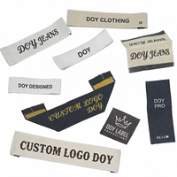 Étiquettes tissées personnalisées en gros avec logo et nom, haute densité, pour vêtements et t-shirts